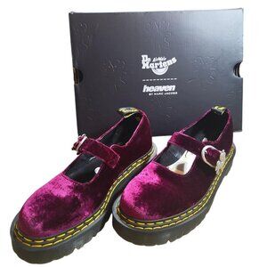 Heaven Marc Jacobs Cherry Red Maroon Velvet Platform Mary Janes Size US 9